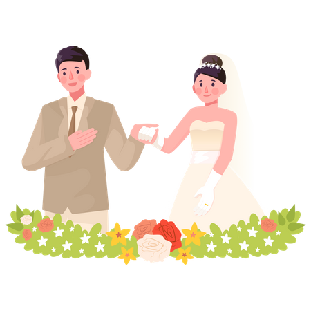 El matrimonio de la boda  Ilustración