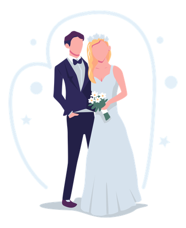 Pareja de boda  Ilustración