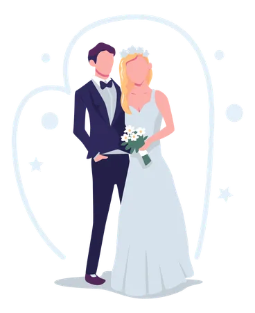 Pareja de boda  Ilustración