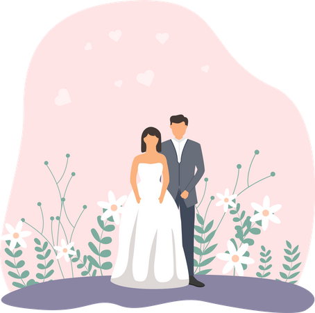 Pareja de boda  Ilustración