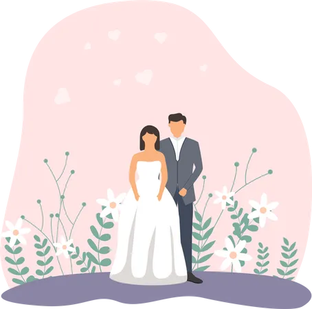 Pareja de boda  Ilustración