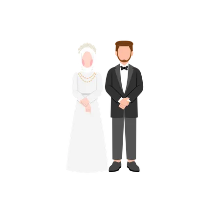 Boda de pareja musulmana  Ilustración