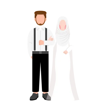 Boda de pareja musulmana  Ilustración