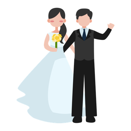 Saludo de pareja de novios  Illustration