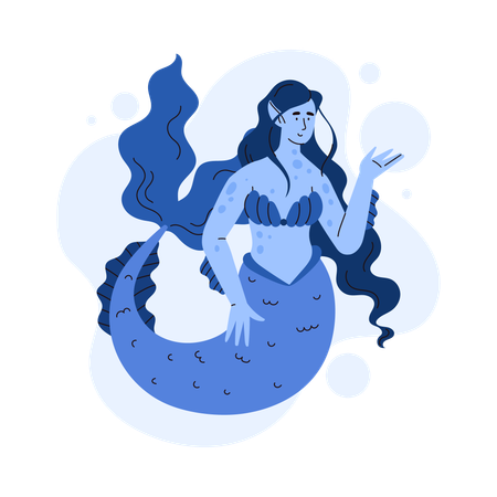 Body of beautiful woman and fish tail  Illustration