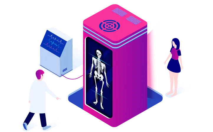 Body scanning in X-ray room  Illustration