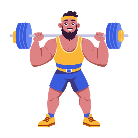 Bodybuilder doing weight building  Illustration