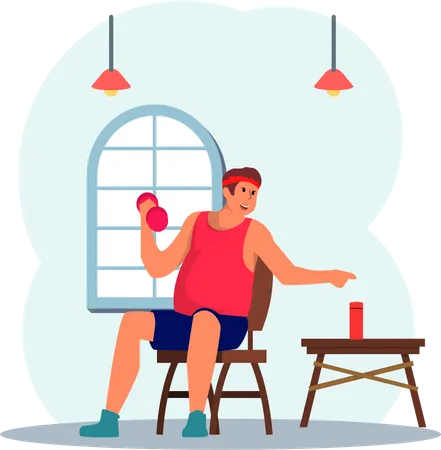 Workout Flache Design Abbildung Illustration