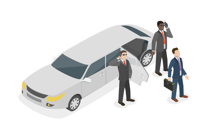 Bodyguard with Security Service  Illustration