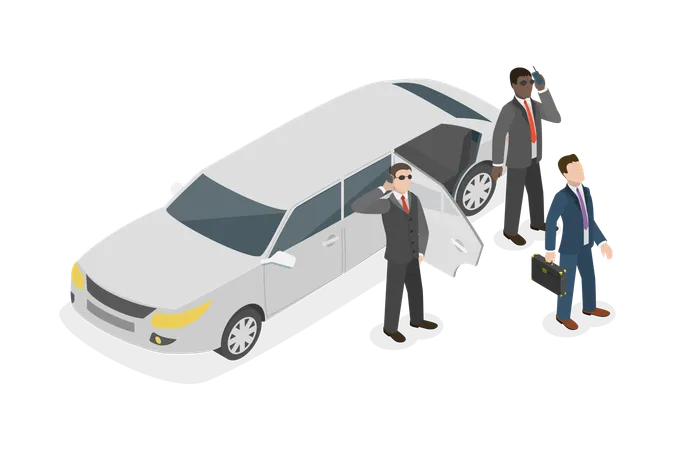 Bodyguard with Security Service  Illustration