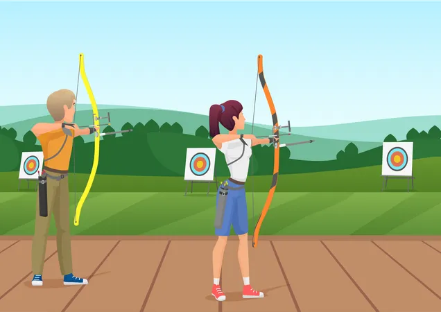 Bogenschießen-Wettbewerb  Illustration