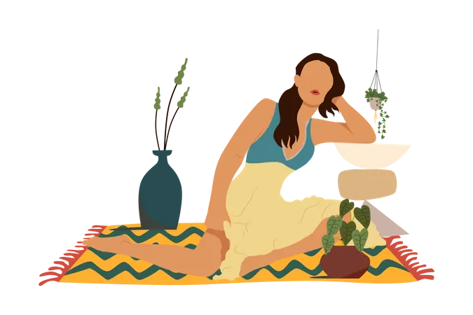 Bohemian woman  Illustration