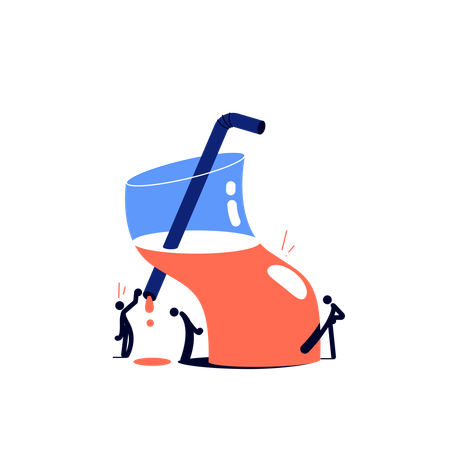 Boire du jus  Illustration