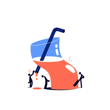 Boire du jus  Illustration