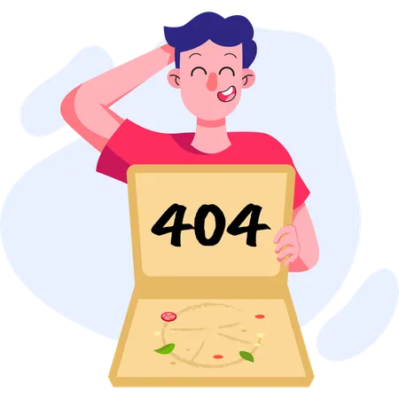 Boîte à pizza vide erreur 404  Illustration