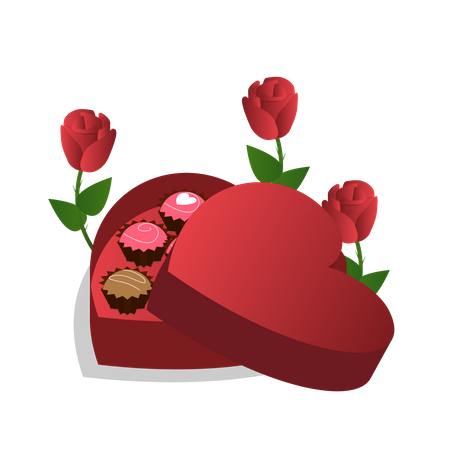 Boîte de chocolat pour la Saint-Valentin  Illustration