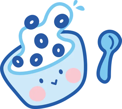 Bol de petit déjeuner  Illustration