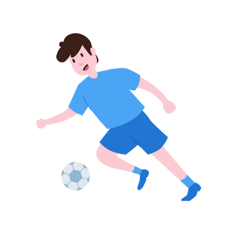Bola de drible de jogador de futebol  Ilustração