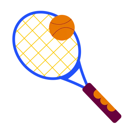 Bola e raquete de tênis  Ilustração