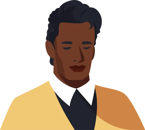 Bold black gentlemen  Illustration