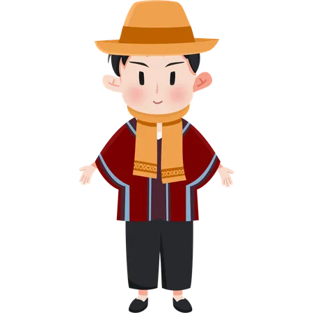 Bolivia Bowler hat  Illustration