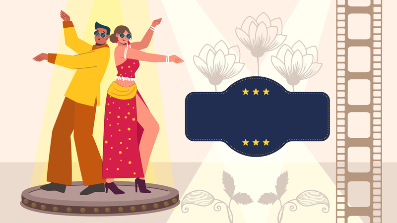 Banner de promoção de peça de teatro de Bollywood  Illustration