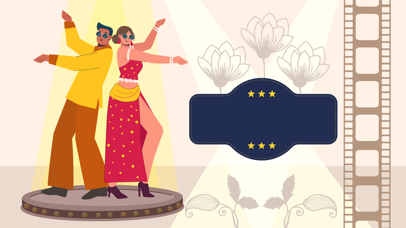 Werbebanner für Bollywood-Theaterstücke  Illustration