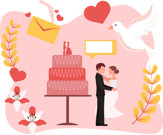 Bolo de casamento  Ilustração