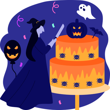 Bolo de Halloween  Ilustração