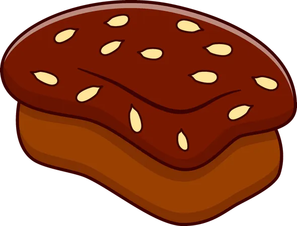 Bolo de chocolate para sobremesa  Ilustração