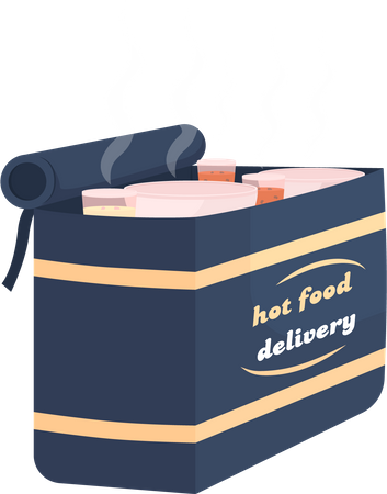 Bolsa de entrega de comida caliente  Ilustración