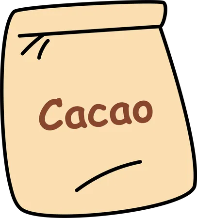 Bolsa de harina de cacao  Ilustración