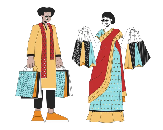 Bolsas de regalo de diwali  Ilustración