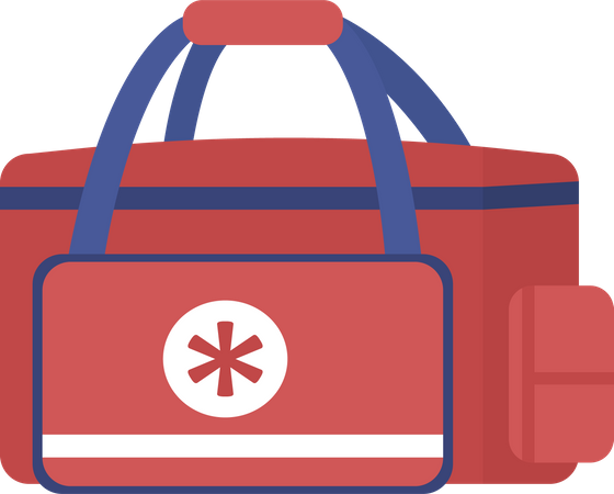 Bolsa médica de emergencia para paramédicos.  Ilustración