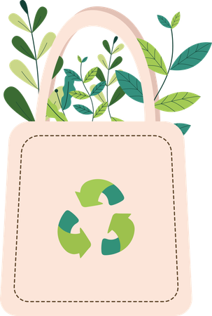 Bolsas de mano reciclables  Ilustración