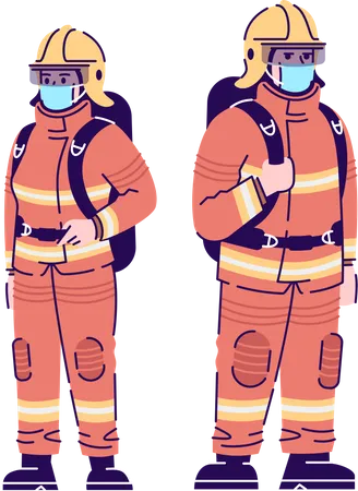 Bombeiros na pandemia de corona  Ilustração