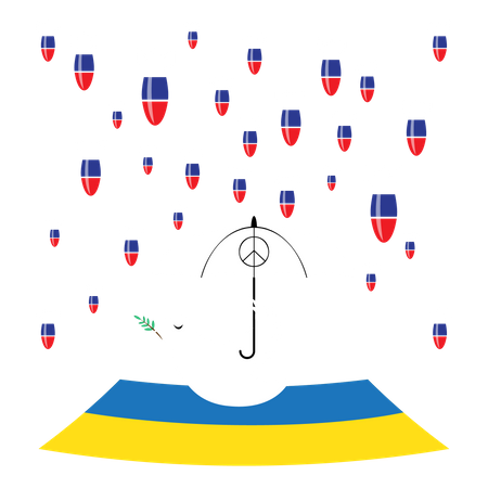 Bombenanschlag auf die Ukraine  Illustration