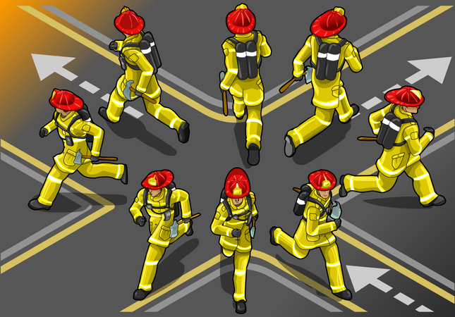 Bomberos de guardia  Ilustración