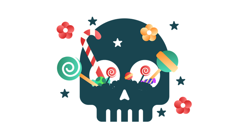 Bonbons au crâne  Illustration