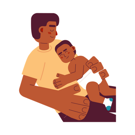Bond between father and child  Illustration