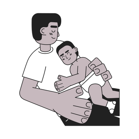 Bond between father and child  Illustration