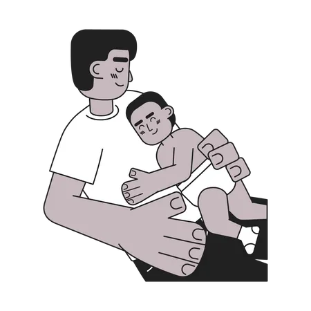 Bond between father and child  Illustration