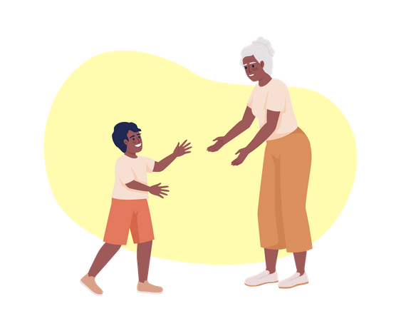 Bonding with grandma  Illustration