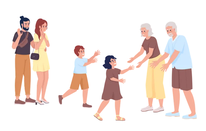Bonding with grandparents Illustration