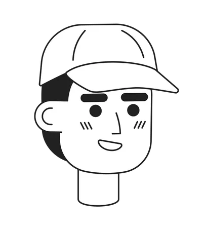 Homem de boné de beisebol sorrindo  Ilustração