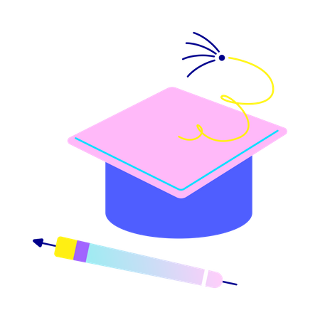 Chapéu de graduação  Ilustração