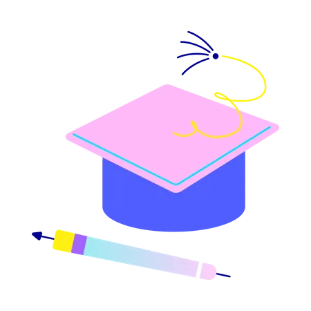 Chapéu de graduação  Ilustração