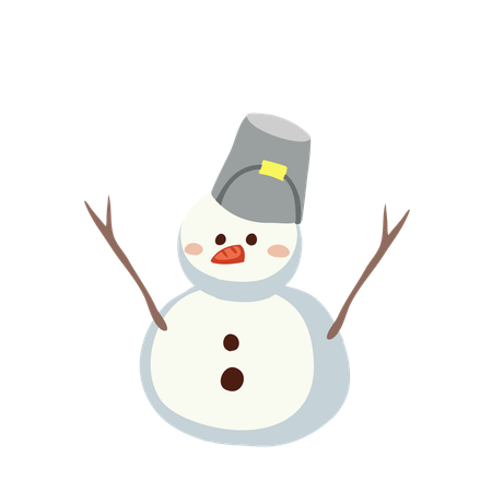 Boneco de neve em traje de inverno  Ilustração