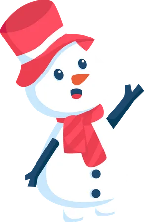 Boneco de neve de Natal com chapéu  Ilustração