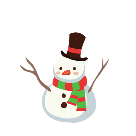 Boneco de neve feito de neve fresca  Ilustração